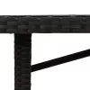 Fekete polyrattan üveglapos kerti asztal 190 x 80 x 75 cm