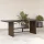 Barna polyrattan üveglapos kerti asztal 190x80x75 cm