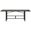 Barna polyrattan üveglapos kerti asztal 190x80x75 cm