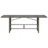 Szürke polyrattan üveglapos kerti asztal 190 x 80 x 75 cm