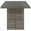 Szürke polyrattan üveglapos kerti asztal 190 x 80 x 75 cm