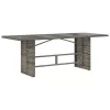 Szürke polyrattan üveglapos kerti asztal 190 x 80 x 75 cm