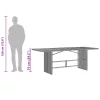 Szürke polyrattan üveglapos kerti asztal 190 x 80 x 75 cm