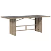 Bézs polyrattan üveglapos kerti asztal 190 x 80 x 75 cm
