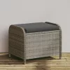 Szürke polyrattan kerti szék párnával 58 x 46 x 46 cm