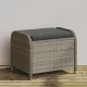 Szürke polyrattan kerti szék párnával 58 x 46 x 46 cm
