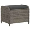 Szürke polyrattan kerti szék párnával 58 x 46 x 46 cm