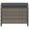 Szürke polyrattan kerti szék párnával 58 x 46 x 46 cm