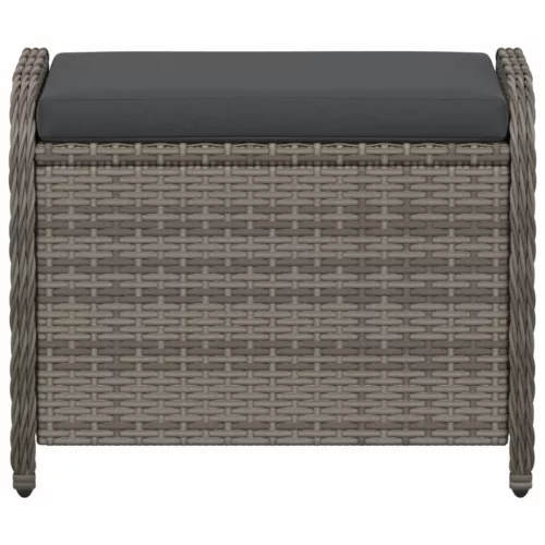 Szürke polyrattan kerti szék párnával 58 x 46 x 46 cm