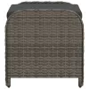 Szürke polyrattan kerti szék párnával 58 x 46 x 46 cm