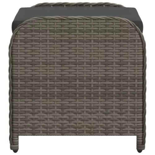Szürke polyrattan kerti szék párnával 58 x 46 x 46 cm