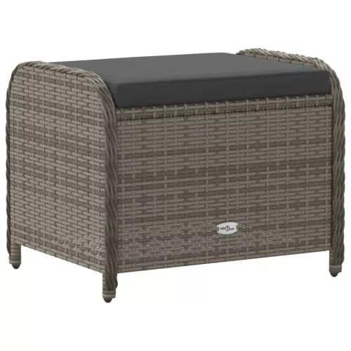 Szürke polyrattan kerti szék párnával 58 x 46 x 46 cm