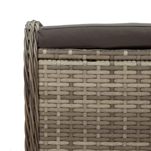 Szürke polyrattan kerti szék párnával 58 x 46 x 46 cm