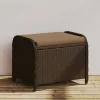 Barna polyrattan kerti szék párnával 58 x 46 x 46 cm