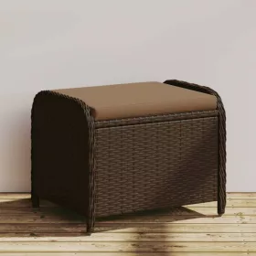 Barna polyrattan kerti szék párnával 58 x 46 x 46 cm
