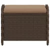 Barna polyrattan kerti szék párnával 58 x 46 x 46 cm