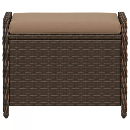 Barna polyrattan kerti szék párnával 58 x 46 x 46 cm