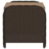 Barna polyrattan kerti szék párnával 58 x 46 x 46 cm