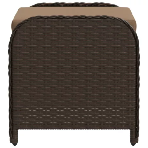 Barna polyrattan kerti szék párnával 58 x 46 x 46 cm