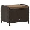 Barna polyrattan kerti szék párnával 58 x 46 x 46 cm