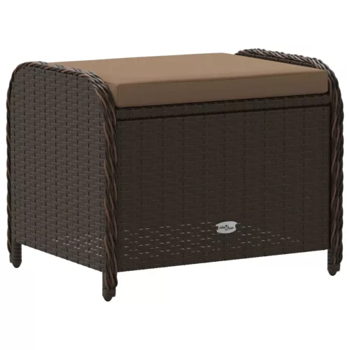 Barna polyrattan kerti szék párnával 58 x 46 x 46 cm