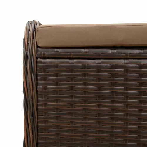 Barna polyrattan kerti szék párnával 58 x 46 x 46 cm