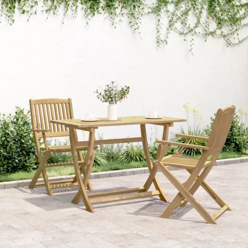 Összecsukható tömör akácfa kerti asztal 110 x 55 x 75 cm