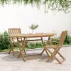 Összecsukható tömör akácfa kerti asztal 160 x 85 x 75 cm