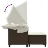 2 személyes barna polyrattan kerti kanapé baldachinnal/székkel
