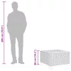 Fekete polyrattan és akácfa kerti asztal 55 x 55 x 36 cm
