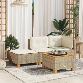  Szürke polyrattan kerti ülőke párnával 63,5 x 56 x 32 cm