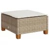 Szürke polyrattan kerti ülőke párnával 63,5 x 56 x 32 cm