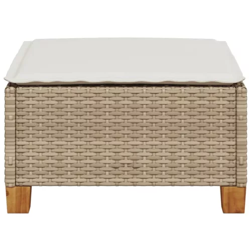Szürke polyrattan kerti ülőke párnával 63,5 x 56 x 32 cm