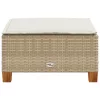 Szürke polyrattan kerti ülőke párnával 63,5 x 56 x 32 cm