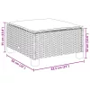 Szürke polyrattan kerti ülőke párnával 63,5 x 56 x 32 cm