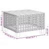 Fekete polyrattan és akácfa kerti asztal 55 x 55 x 36 cm