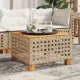 Bézs polyrattan és akácfa kerti asztal 55 x 55 x 36 cm