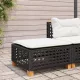 Fekete polyrattan kerti szék párnával 63,5 x 56 x 32 cm