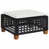 Fekete polyrattan kerti szék párnával 63,5 x 56 x 32 cm
