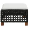 Fekete polyrattan kerti szék párnával 63,5 x 56 x 32 cm
