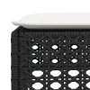 Fekete polyrattan kerti szék párnával 63,5 x 56 x 32 cm