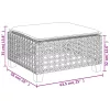Fekete polyrattan kerti szék párnával 63,5 x 56 x 32 cm
