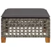 Szürke polyrattan kerti ülőke párnával 63,5 x 56 x 32 cm