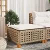 Szürke polyrattan kerti ülőke párnával 63,5 x 56 x 32 cm