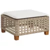 Szürke polyrattan kerti ülőke párnával 63,5 x 56 x 32 cm