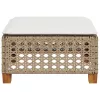 Szürke polyrattan kerti ülőke párnával 63,5 x 56 x 32 cm
