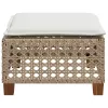 Szürke polyrattan kerti ülőke párnával 63,5 x 56 x 32 cm