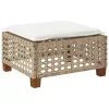 Szürke polyrattan kerti ülőke párnával 63,5 x 56 x 32 cm