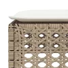 Szürke polyrattan kerti ülőke párnával 63,5 x 56 x 32 cm
