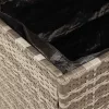 Szürke polyrattan és akácfa kerti tárolóláda 110 x 50 x 54 cm